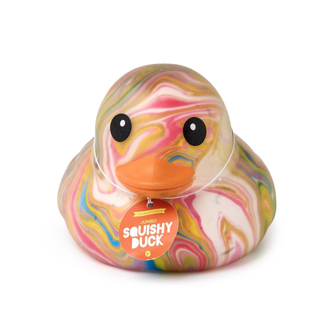 Jumbo Squishy Rainbow Duckie - TPR Rubber