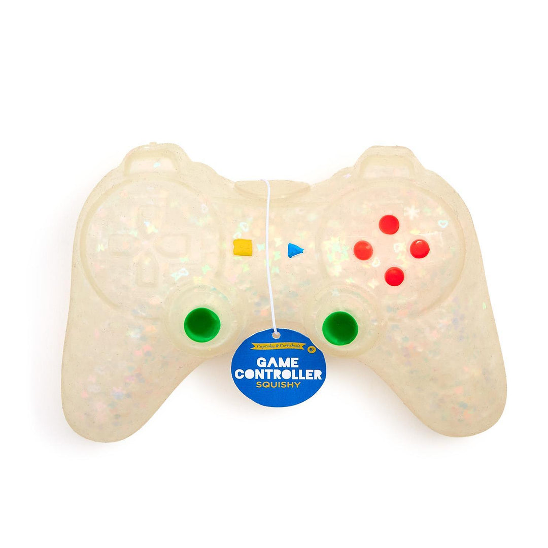 Large white game controller-shaped squishy toy made of soft TPR rubber.