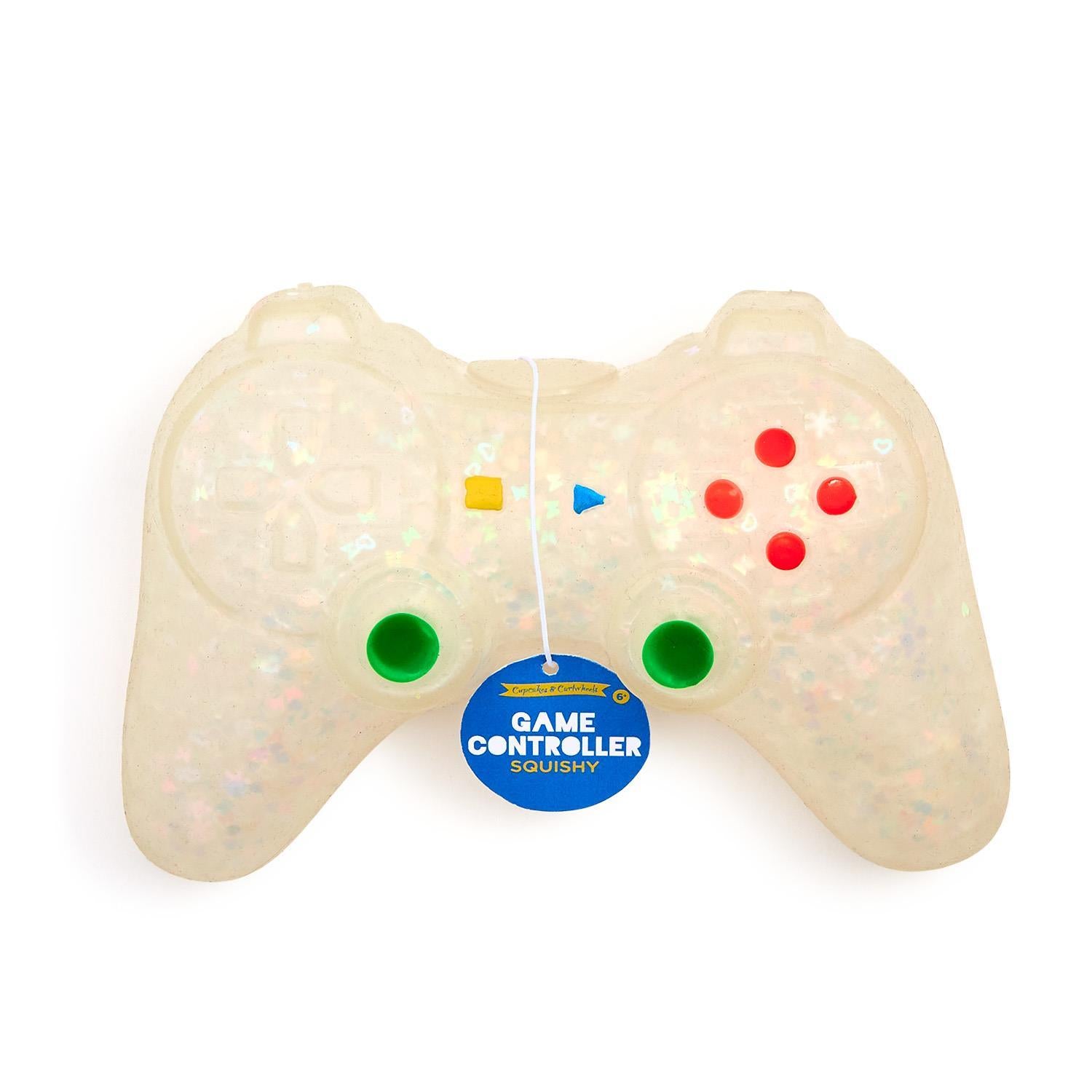 Large white game controller-shaped squishy toy made of soft TPR rubber.