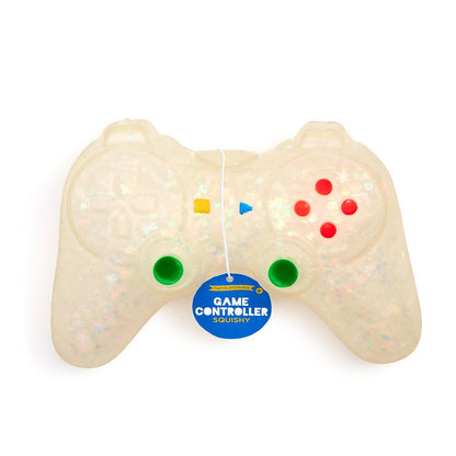 Large white game controller-shaped squishy toy made of soft TPR rubber.