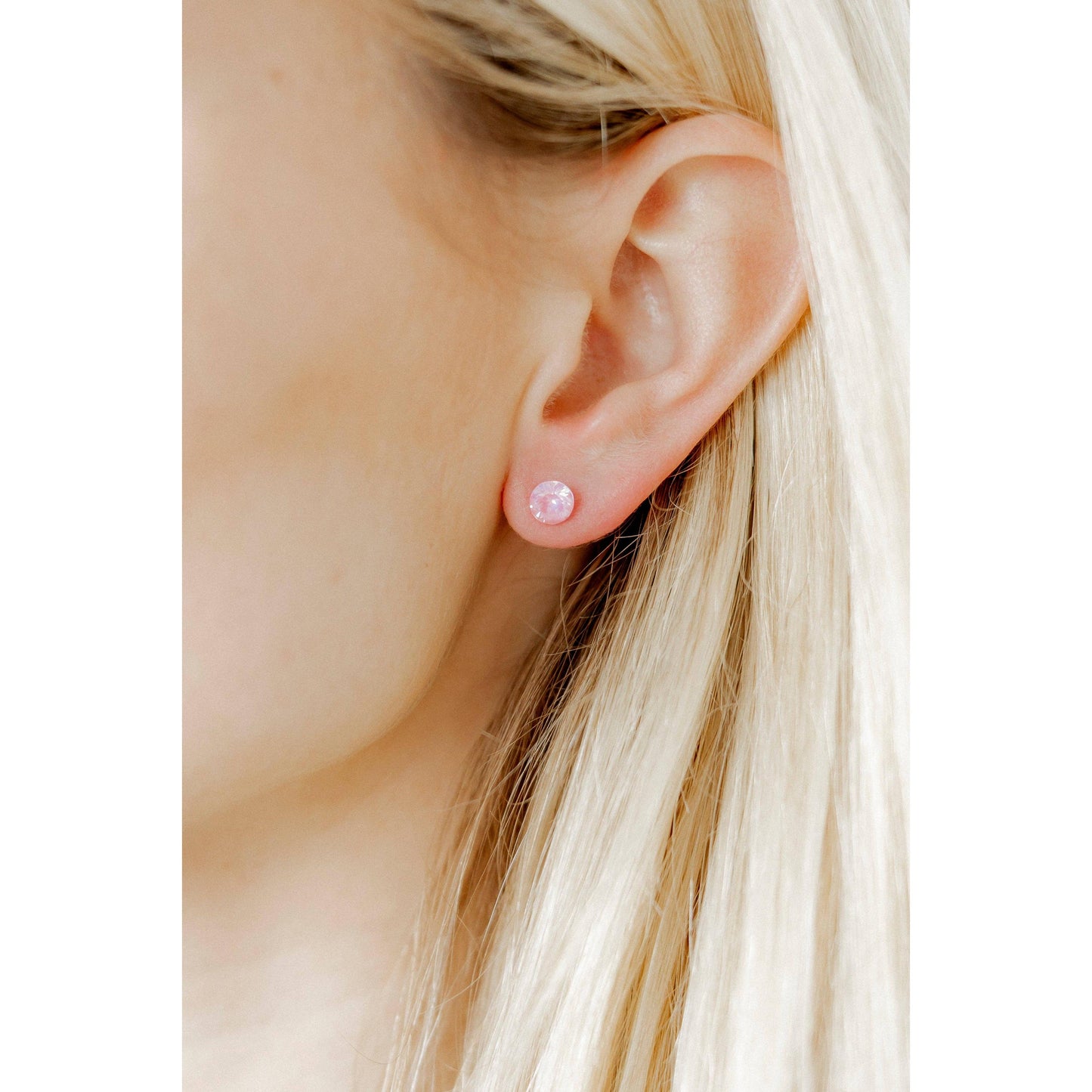 Screwback Stud Earrings Lux - Zuri Pastel Pink