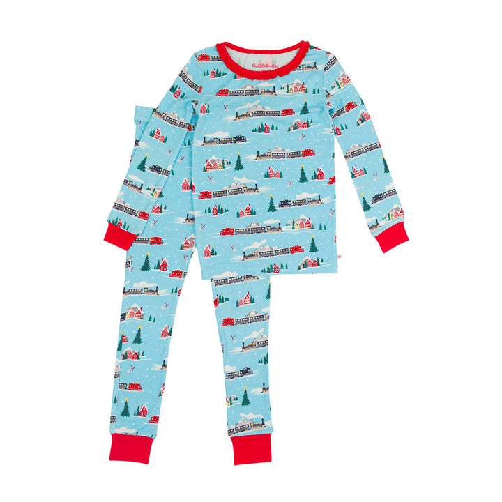 Toddler Girls Winter Express Bamboo Viscose Ruffle Long Sleeve Pajama Set