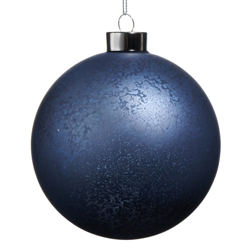 5" Blue Mercury Glass Ball Ornament