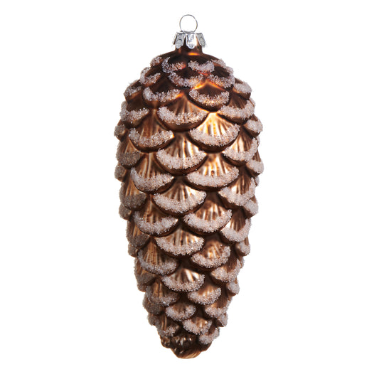 7" Iced Pinecone Ornament