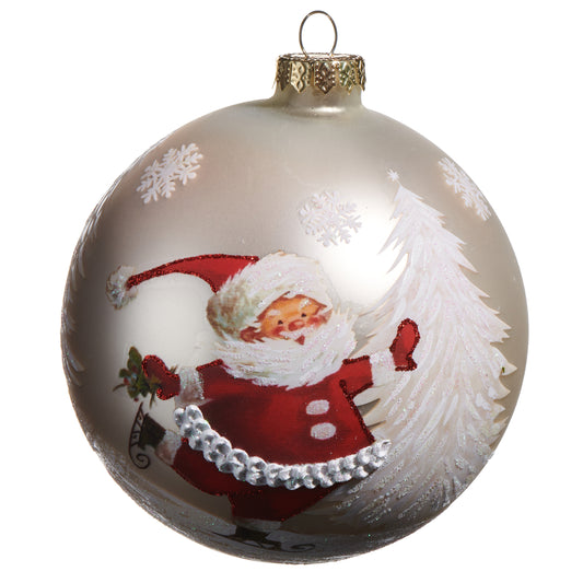 5" The Magic of Christmas Skating Santa Ball Ornament