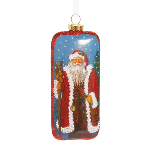 5.5" Father Christmas Glass Ornament