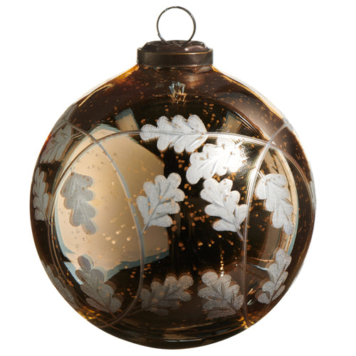 5" Bronze Oak Leaf Mercury Glass Ornament