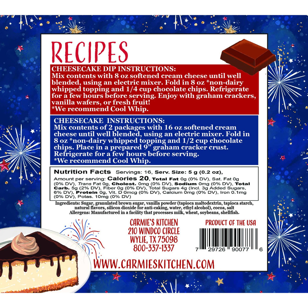 Freedom Fudge Cheesecake Dip Mix - Americana Collection