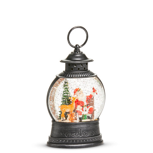8" Santa Bench Lighted Water Lantern