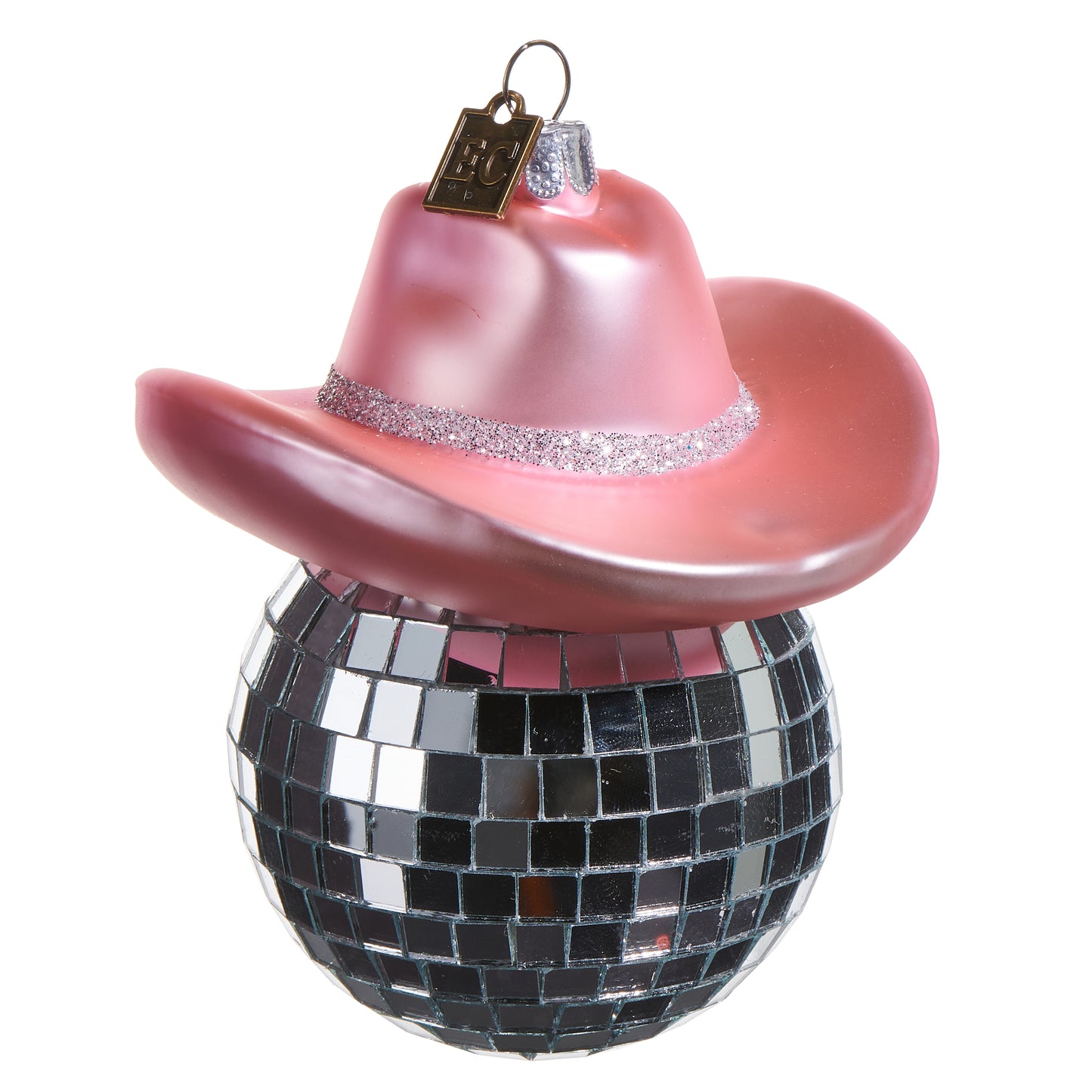 Eric Cortina 4.25" Pink Shiny Cowboy Hat Ornament