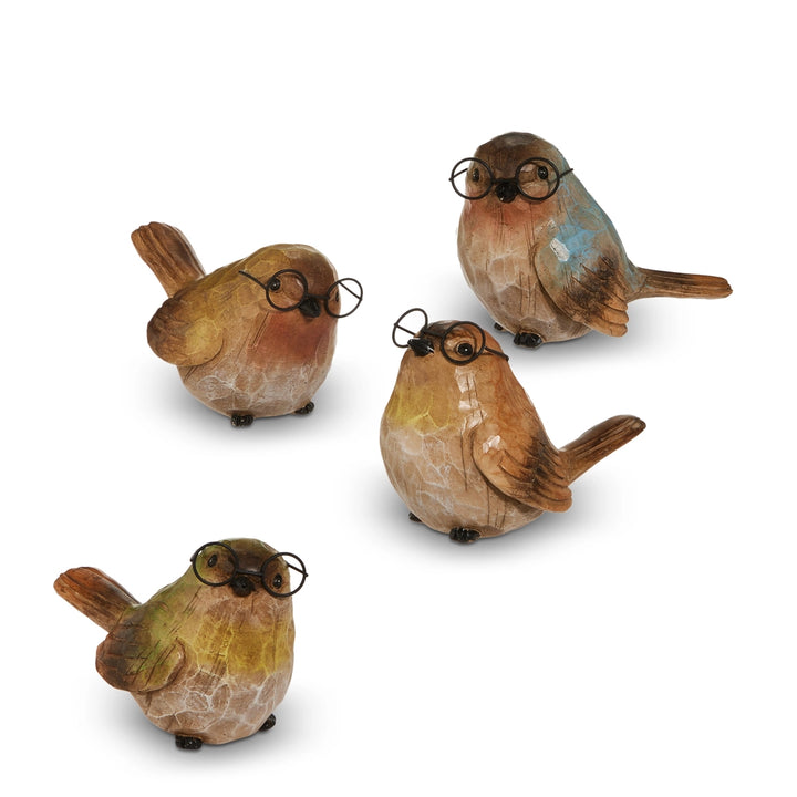 RAZ Imports 5" Carved Bird with Glasses Figurine