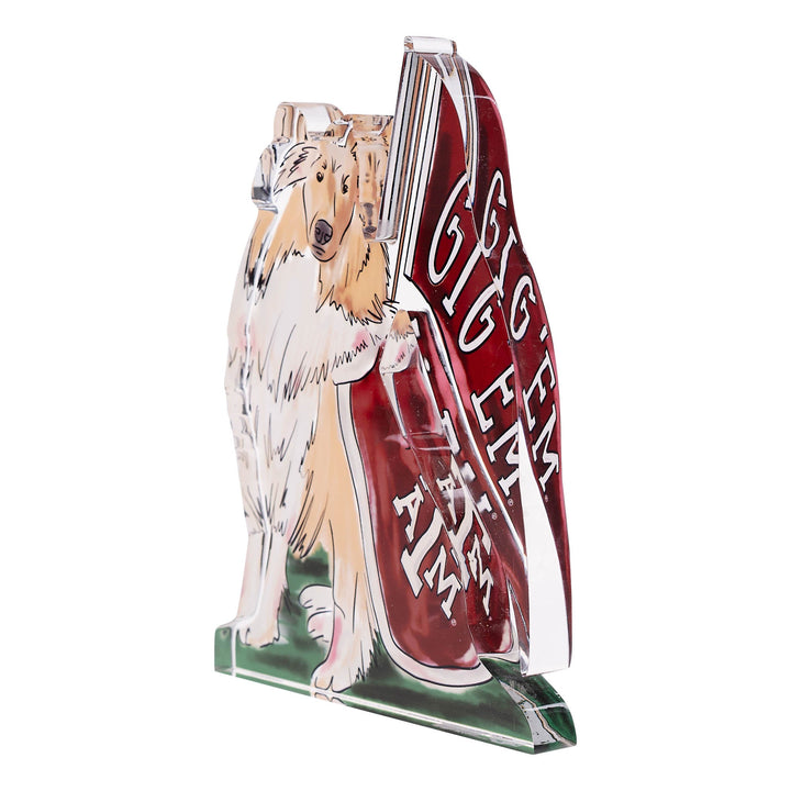 Texas A&amp;M Reveille Acrylic Stand side view — proud Aggie spirit in a freestanding Glory Haus acrylic piece.