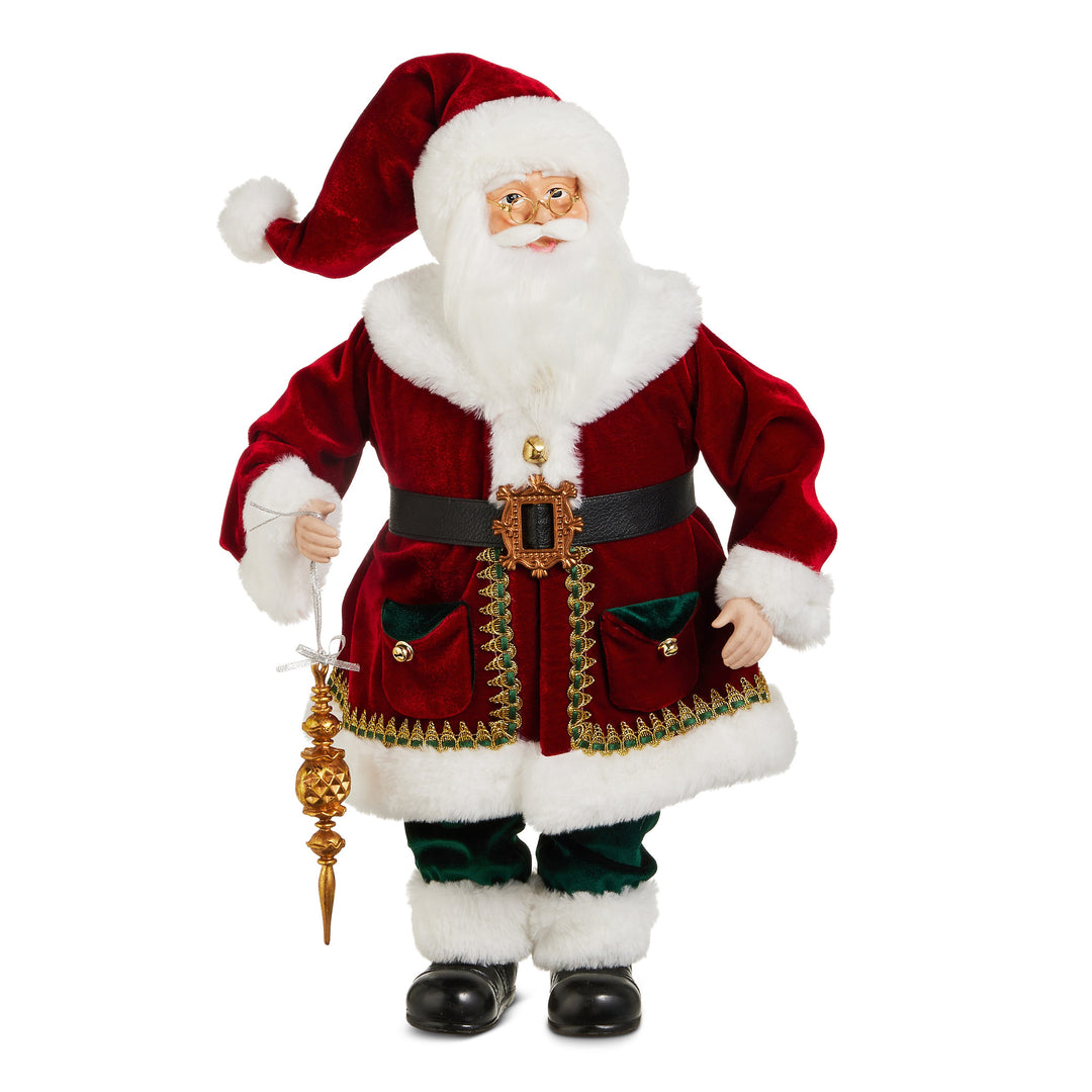 RAZ 20" Festive Santa featuring a classic dark red suit and whimsical holiday design.