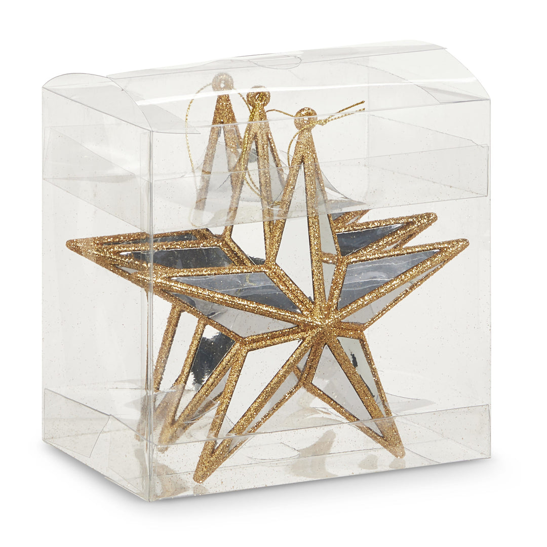RAZ 5.5" Box of Mirrored Star Ornaments