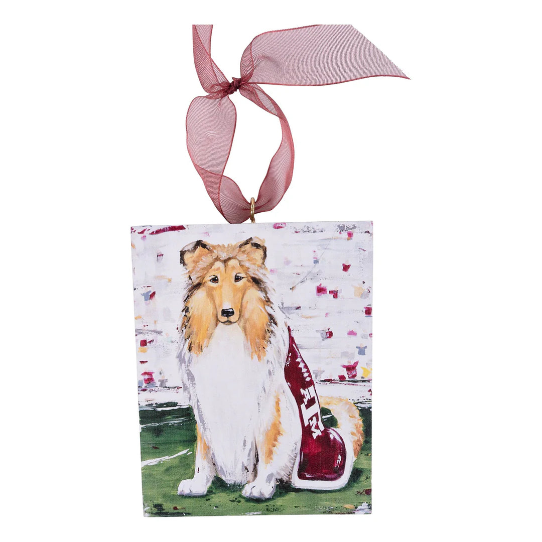 Texas A &amp; M Reveille Block Ornament