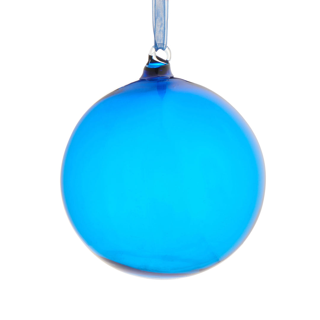 RAZ 4" Sheer Blue Ball Ornament