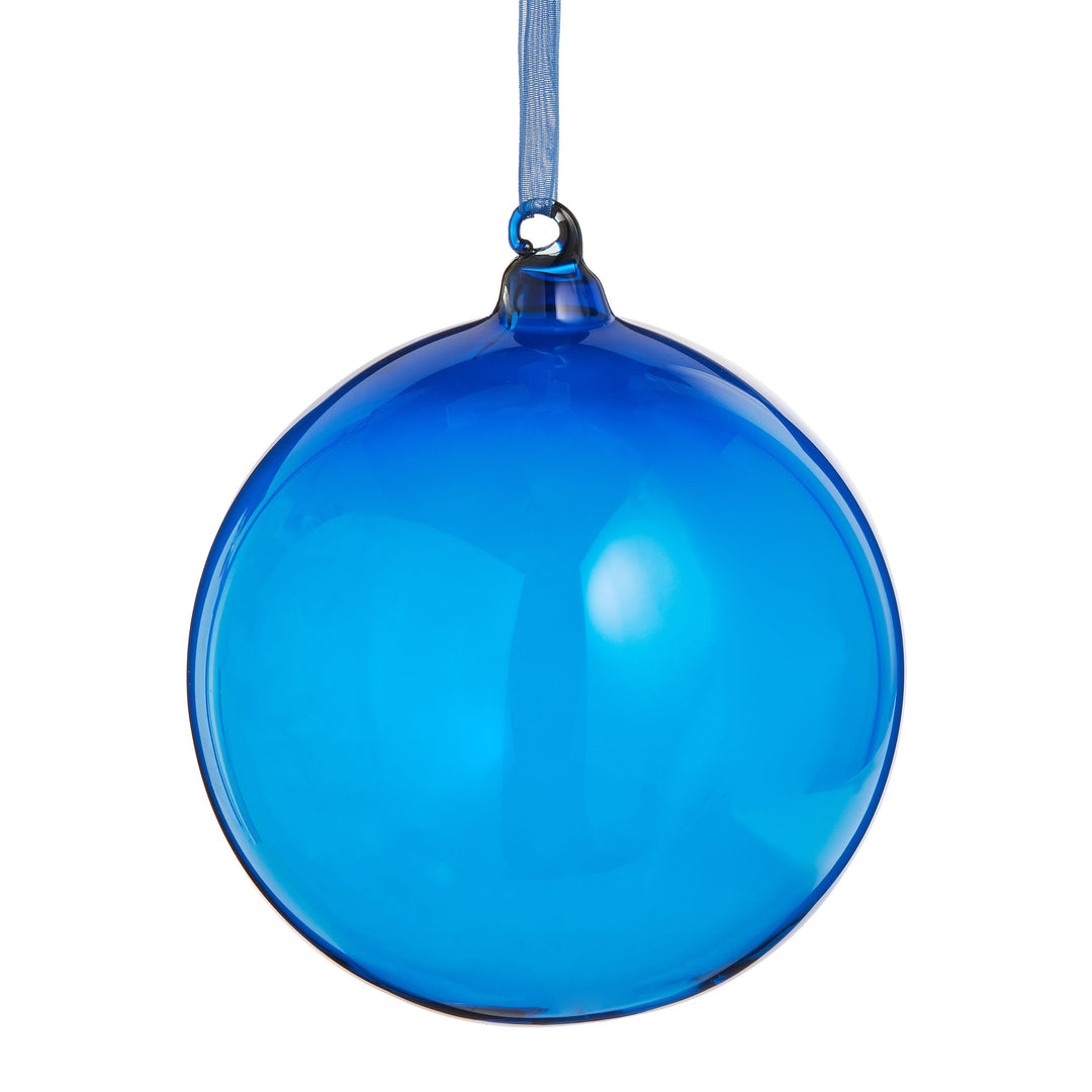 RAZ 5" Sheer Blue Ball Ornament