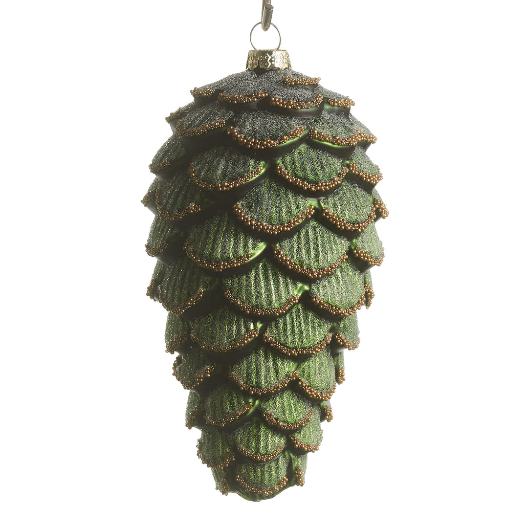 RAZ 6.5" Green Pinecone Ornament