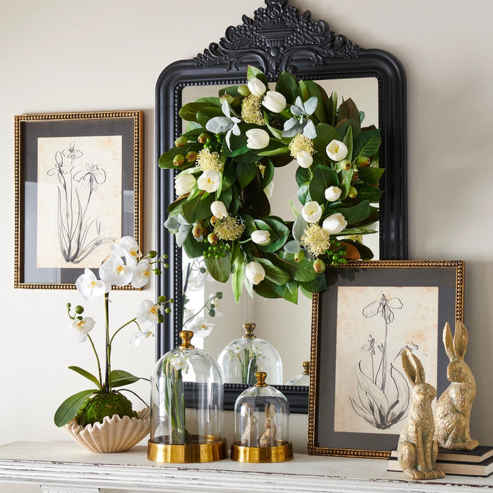 19.5" Floral Line Art Framed Print