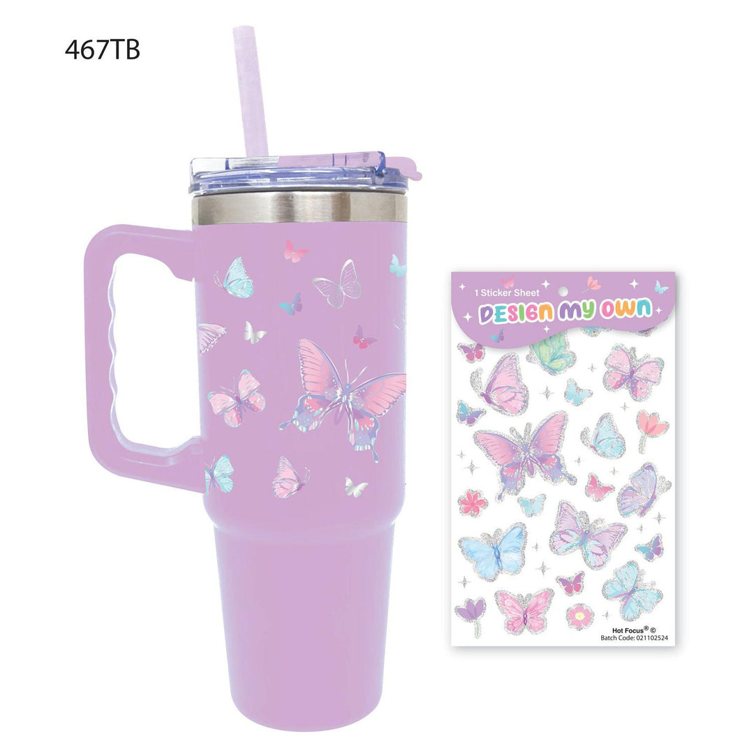 Stainless Steel Tumbler, Tie Dye Butterfly ( 27FL.)
