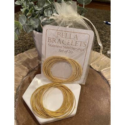 "Bella Bracelets" Gold Set of 20 Stainless Steel Bracelets