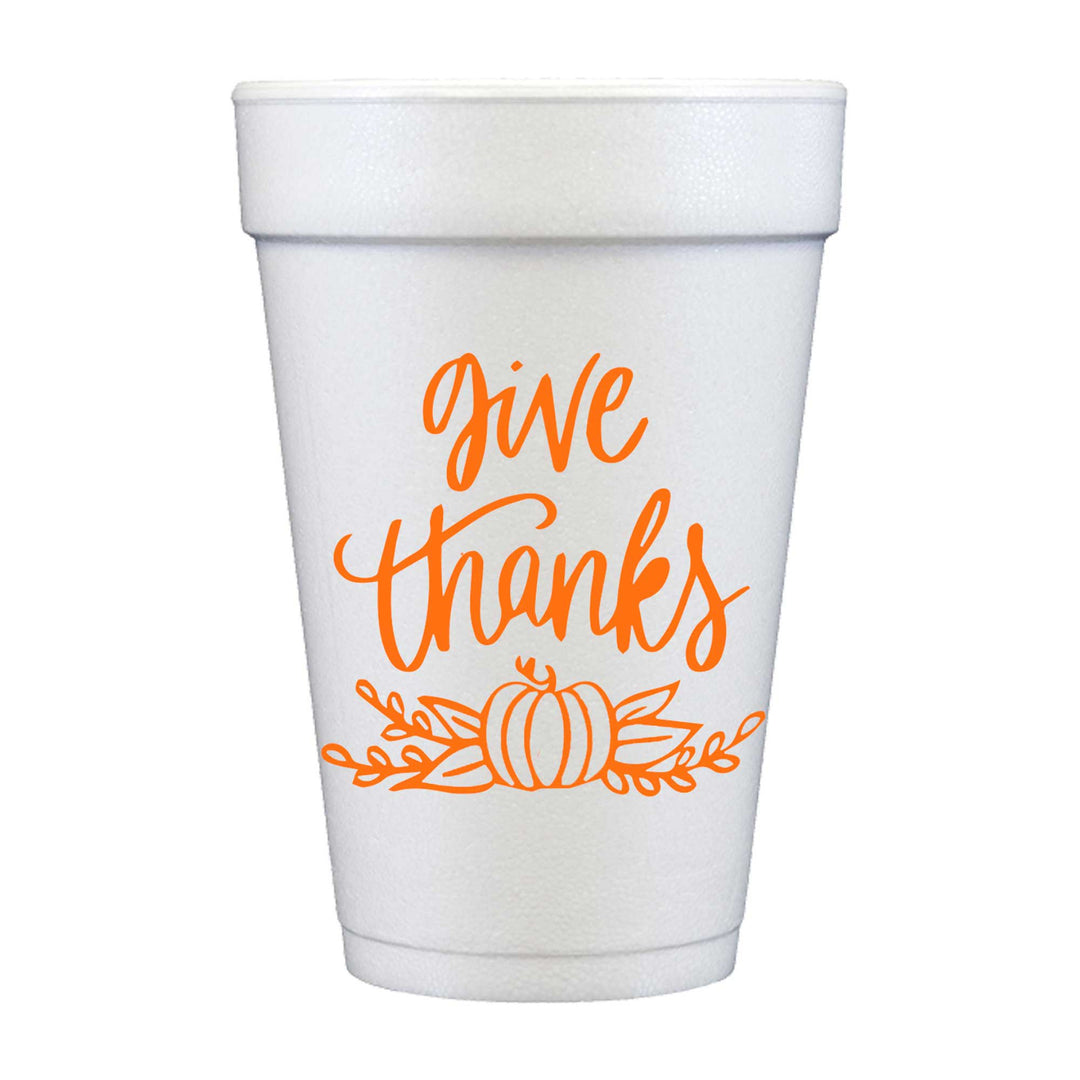 Thanksgiving Styrofoam Cup 10 Pack {Give Thanks}