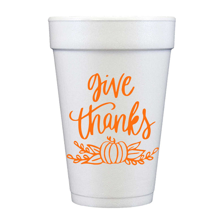 Thanksgiving Styrofoam Cup 10 Pack {Give Thanks}