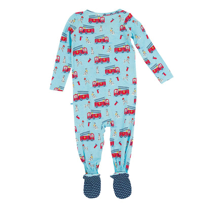 Baby Boys Paws To The Rescue Bamboo Viscose Footed One Piece Pajama