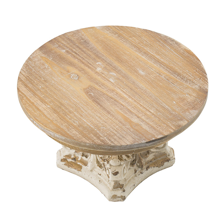 Cream &amp; Brown Wooden Table Top Plate 9.5x5.5