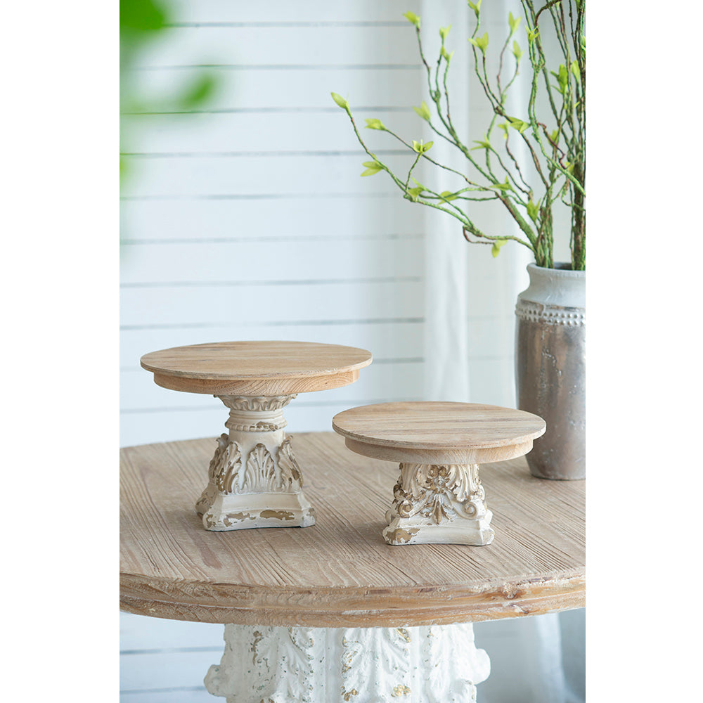 Cream &amp; Brown Wooden Table Top Plate 10.5x7.5