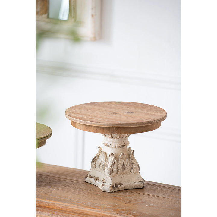 Cream &amp; Brown Wooden Table Top Plate 10.5x7.5