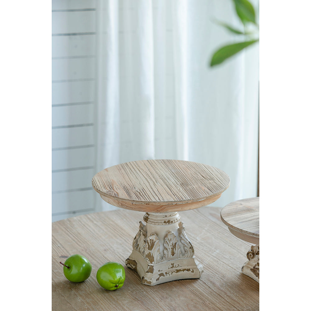 Cream &amp; Brown Wooden Table Top Plate 10.5x7.5