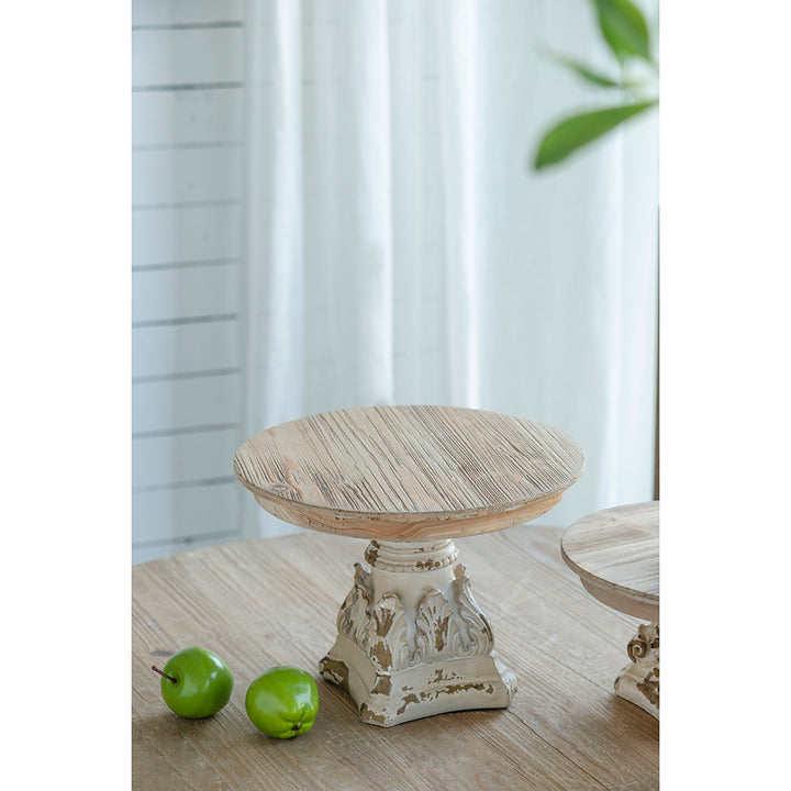 Cream &amp; Brown Wooden Table Top Plate 10.5x7.5