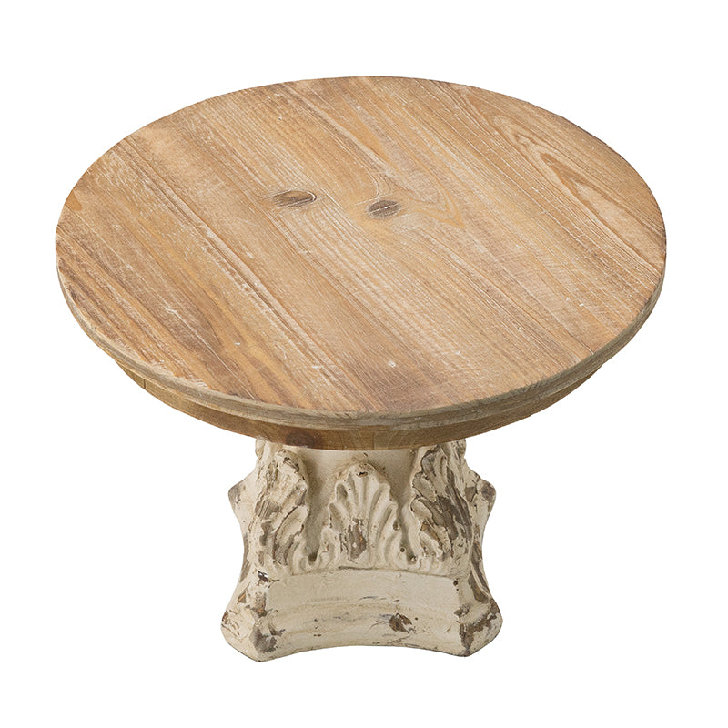 Cream &amp; Brown Wooden Table Top Plate 10.5x7.5