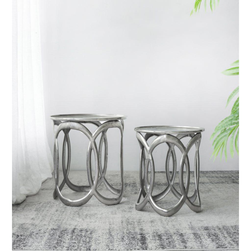 Silver Nesting Side Table
