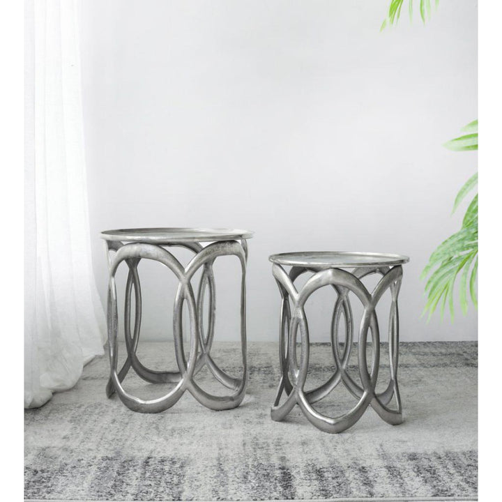 Silver Nesting Side Table