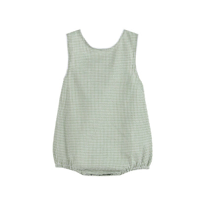 Green Gingham Alligator Bubble Romper