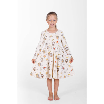 Away in a Manger Twirl Dress Cotton