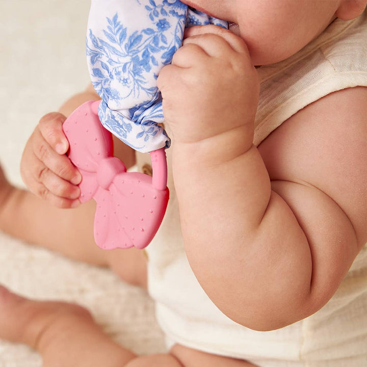 Itzy Ritzy Crinkle Crew Sensory Teether - Pink Bow Baby Toy
