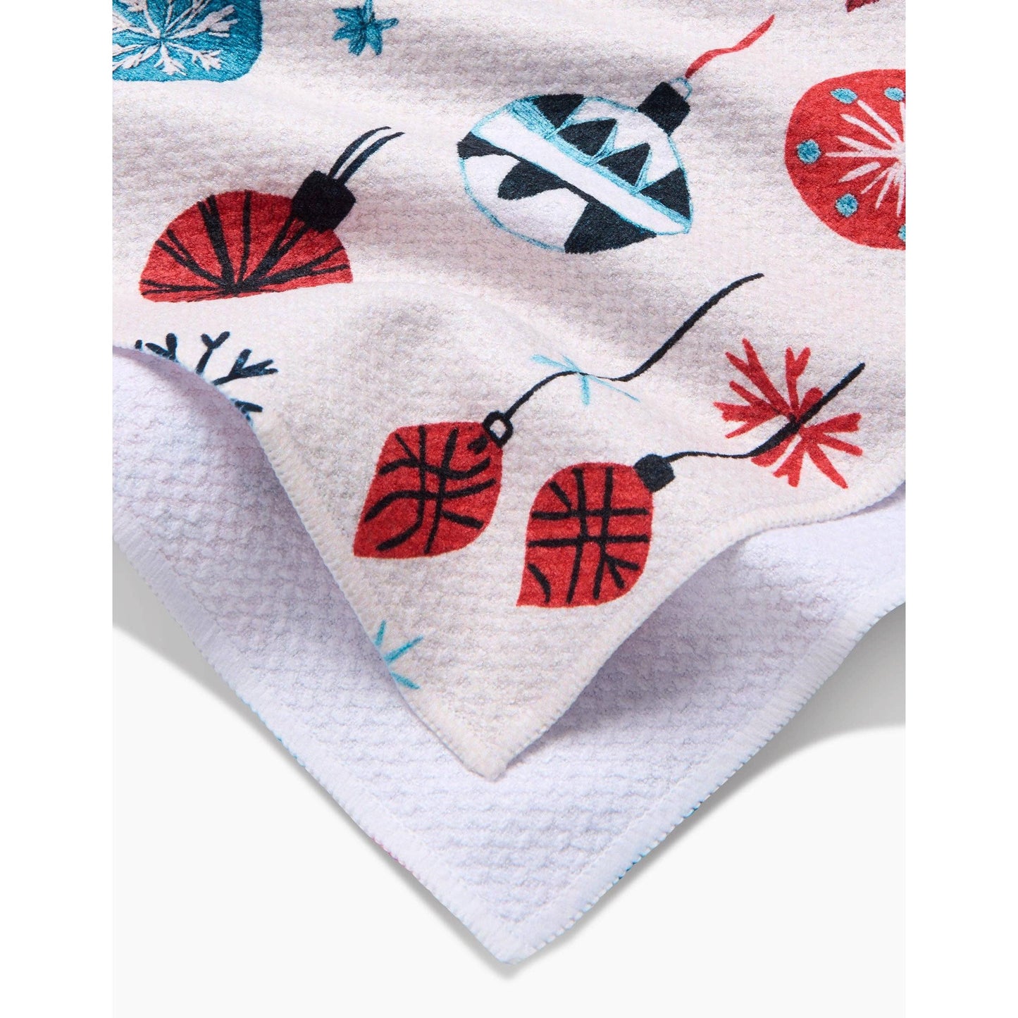 Embroidered Ornaments Tea Towel
