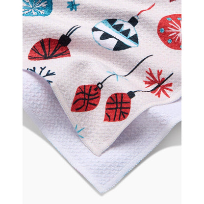 Embroidered Ornaments Tea Towel