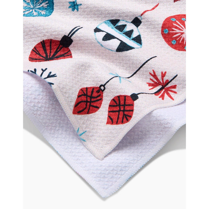 Embroidered Ornaments Tea Towel