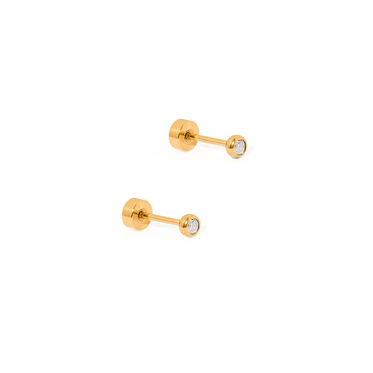 Screwback Stud Earrings - Cooper Clear