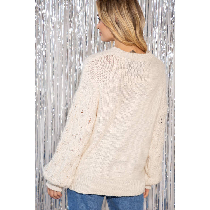 Puff Sleeve Basic Oversized Sweater