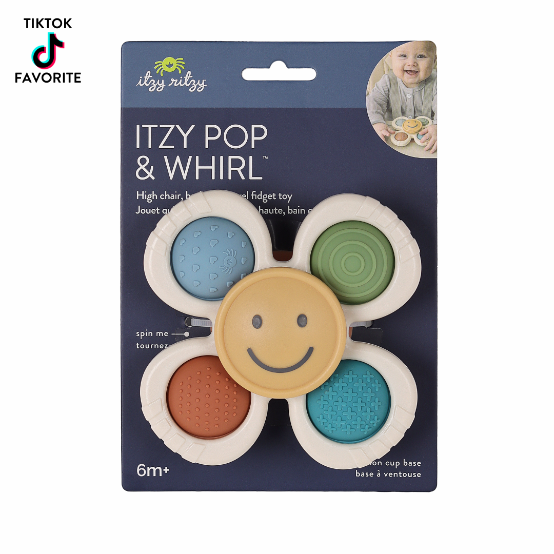 Itzy Ritzy fidget toy packaging with colorful design on a white background
