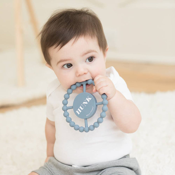 Bella Tunno Hunk Happy Teether — Silicone Beaded Baby Teether