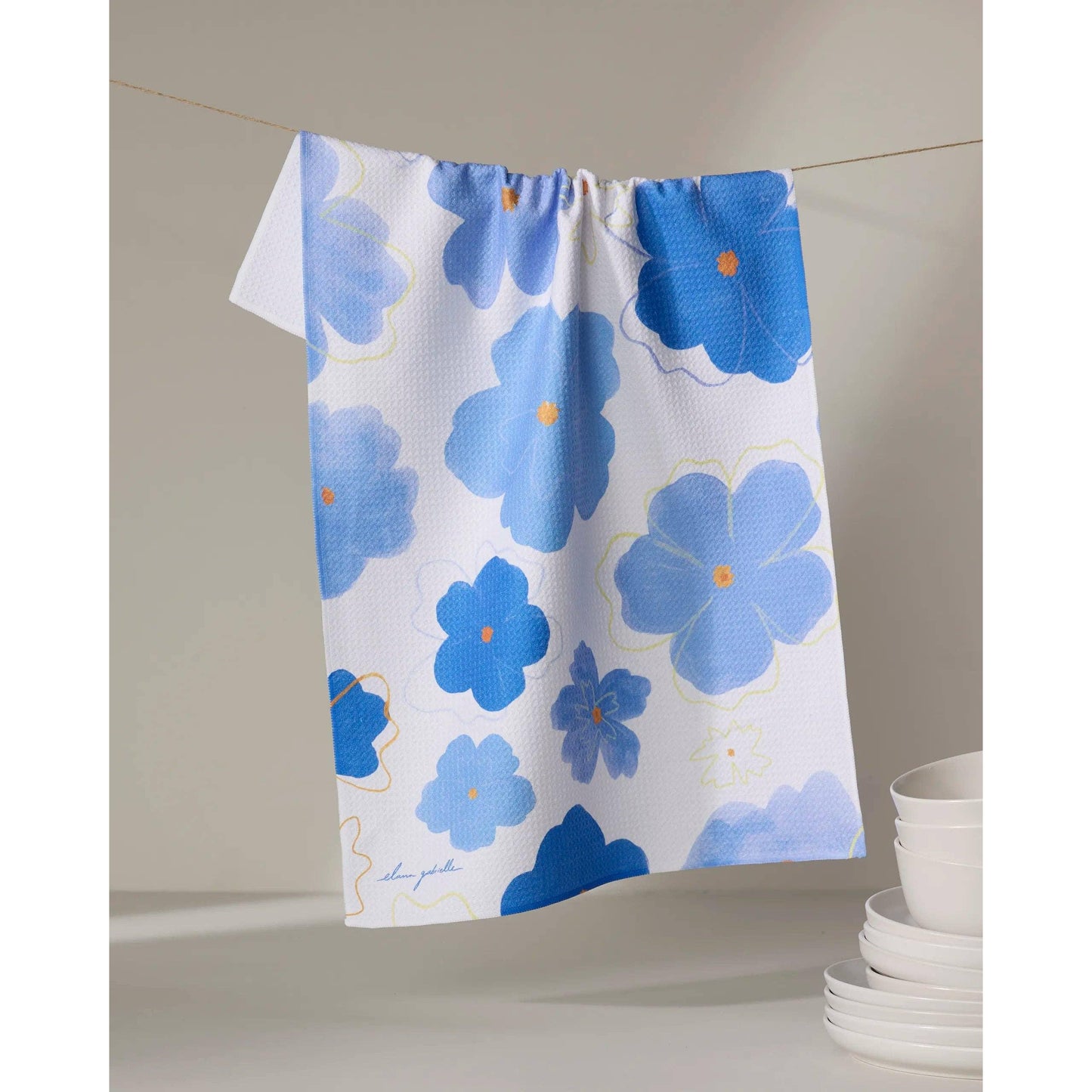 Blue Blossoms Tea Towel