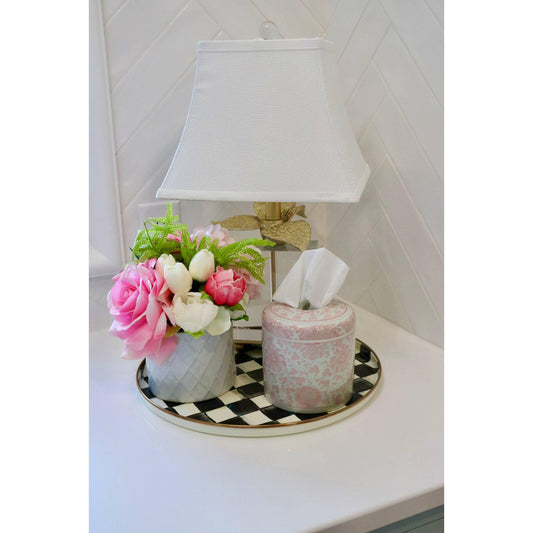 The Rosie Hand-Painted Ceramic Tissue Box Cover – Floral Decorative Tissue Vessel