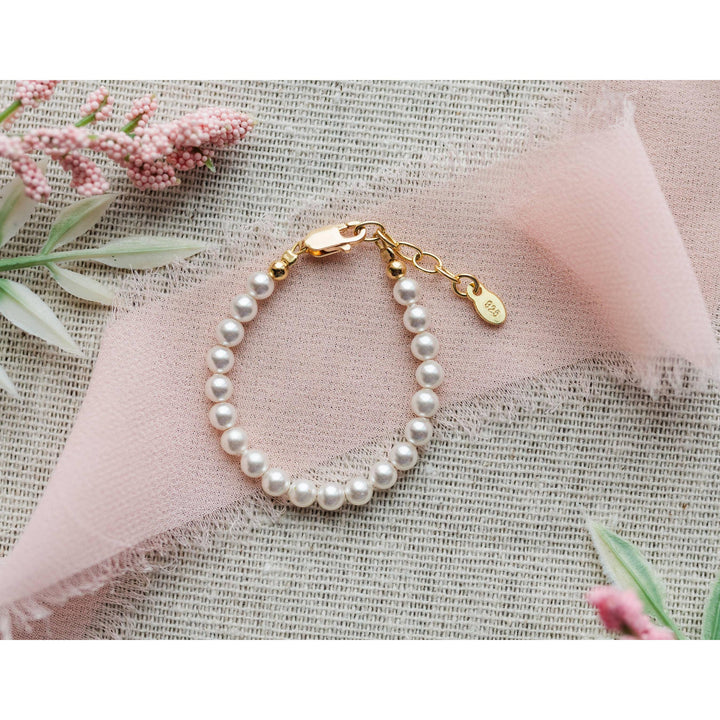 Kids 14K Gold-Plated Pearl Baby Bracelet Children&