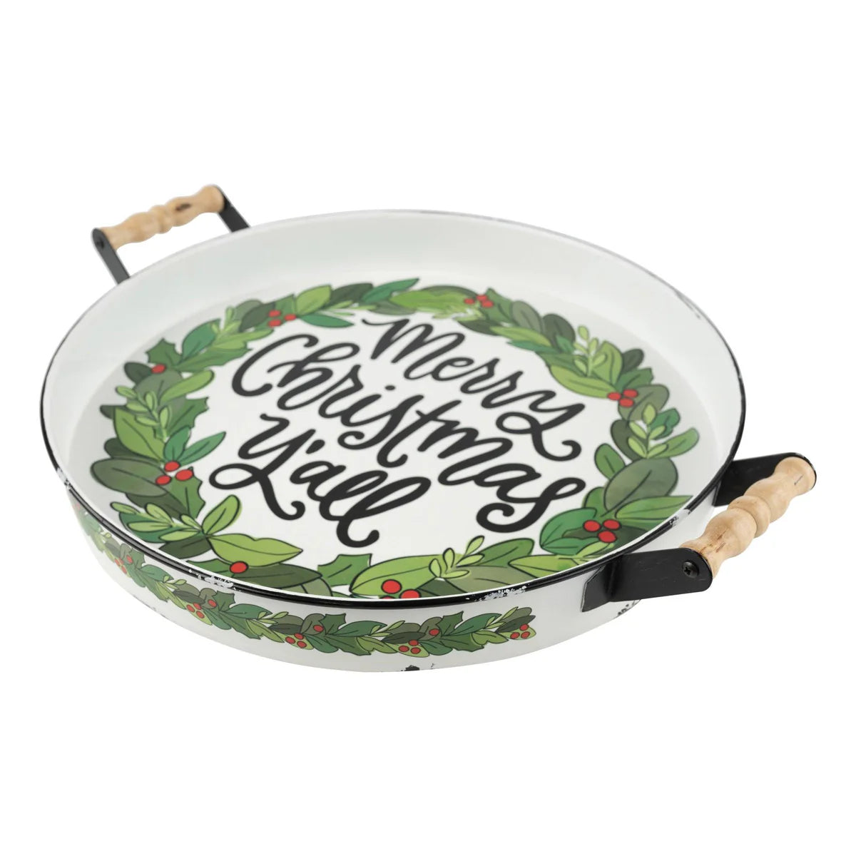 Wreath Enamel Tray